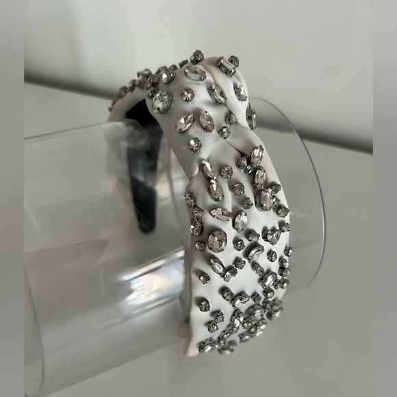 Lele Sadoughi White and Silver Crystal Headband - Picture 1 of 5
